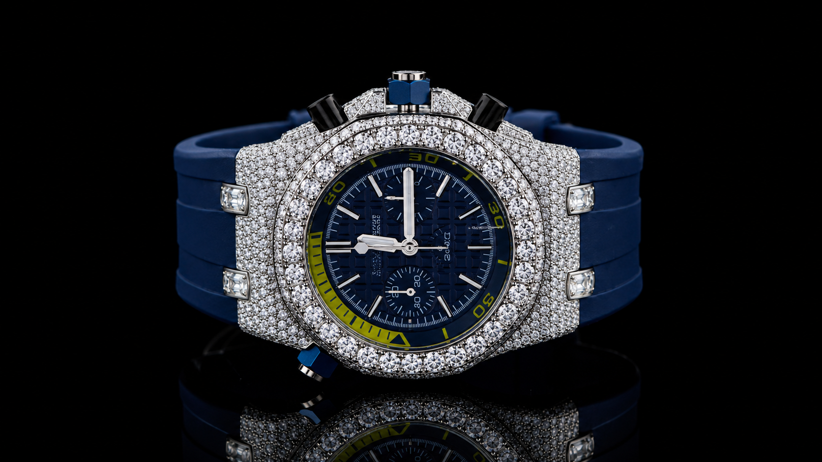 Half iced out watch clean face
