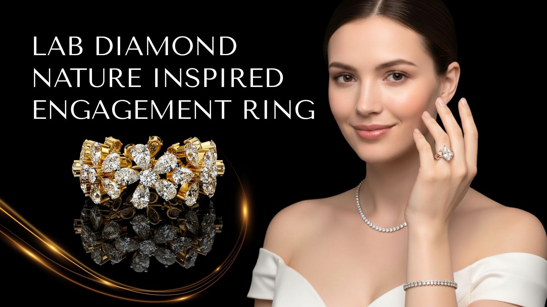 Lab Diamond Nature Inspired Engagement Ring