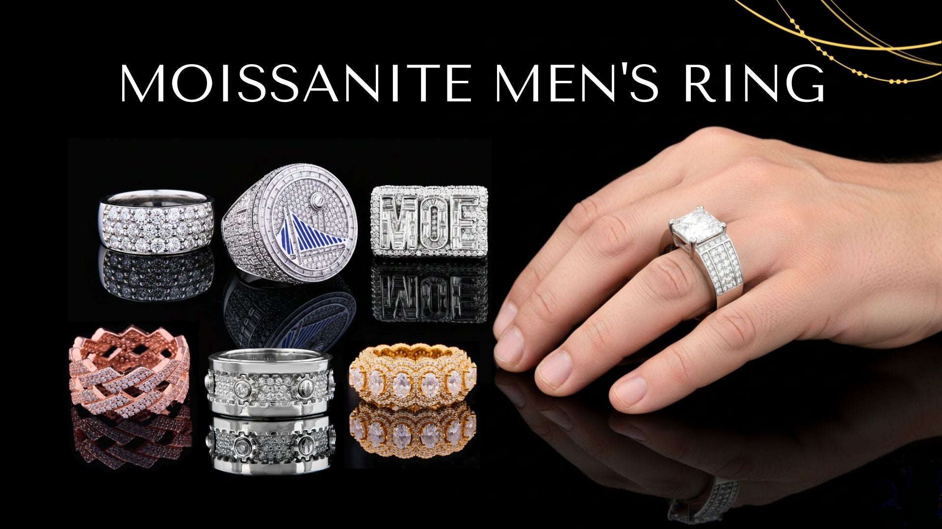 Moissanite Men's Ring