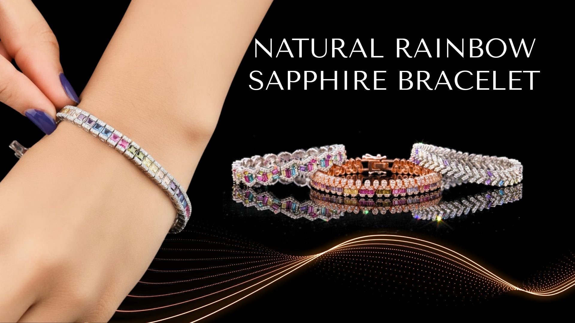Natural Rainbow Sapphire Bracelet