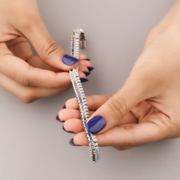 Exclusive Natural Sapphire Diamond Bracelet Bespoke & Adjustable Design By Ivevar