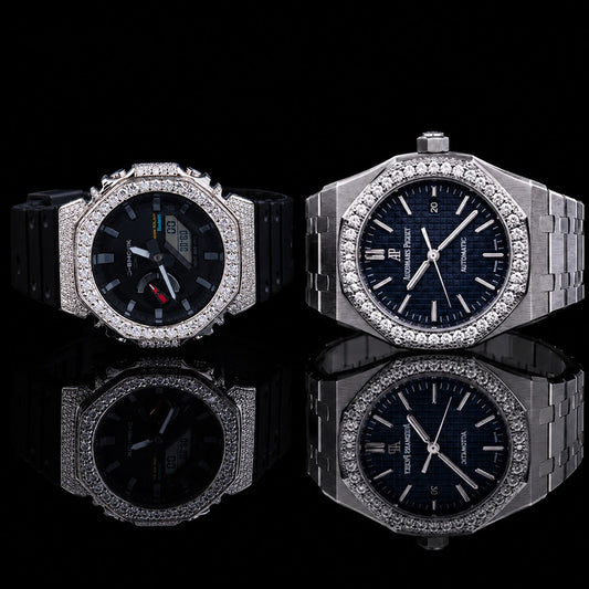 Elite Moissanite Diamond Watch Collection Royal Ice And Midnight Blue Edition