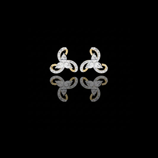 Exquisite Trinity Inspired Lab Diamond Stud Earrings with Pear and Round Cut Accents