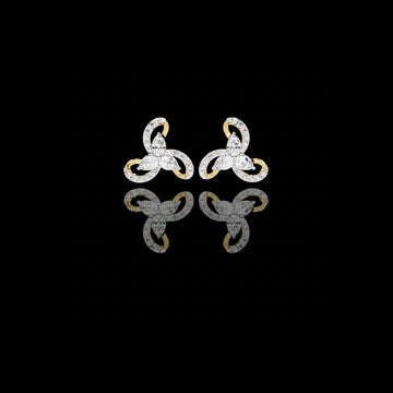 1.38 TCW Exquisite Trinity Inspired Lab Diamond Stud Earrings with Pear and Round Cut Accents in Gold