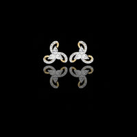 Exquisite Trinity Inspired Moissanite Diamond Stud Earrings with Pear and Round Cut Accents