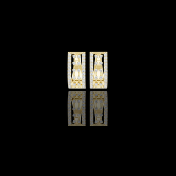 0.54 TCW Modern Rectangular Moissanite Diamond Drop Earring with Multi-Row Pave Detailing For Her
