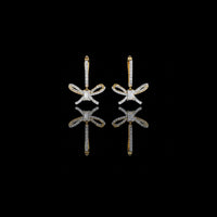 Exquisite Moissanite Diamond Bow Earrings with Emerald Cut Centerpiece & Pavé Ribbon Detailing