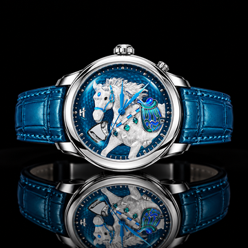 Craftmanship Series Blue Titanium Chiming Horse Limited Edition Automatic Watch