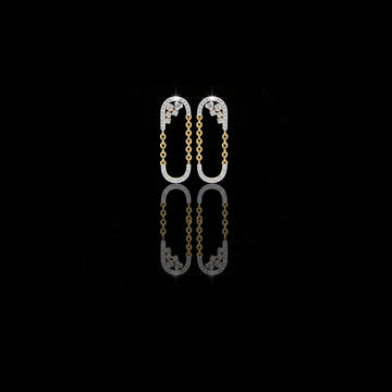 0.48 TCW Luxury Moissanite Diamond Chain Loop Earrings with Dazzling Pave and Cluster Sparkle Accents