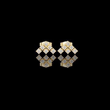 Celestial Crown Cluster Stud Earrings with Round Brilliant Moissanite Diamonds