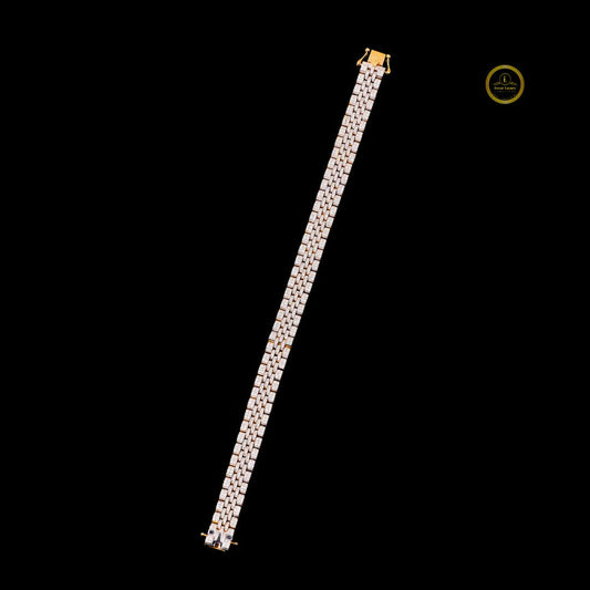 Multi Row Round Cut Lab Grown Diamond Tennis Bracelet