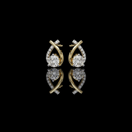 1.18 CT Luxury Teardrop Inspired Moissanite Earrings Featuring Round Cut Center Stones and Pave Accents