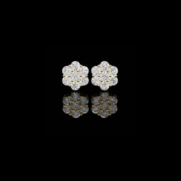 Floral Moissanite Diamond Cluster Stud Earrings with Brilliant Round Cut Sparkle