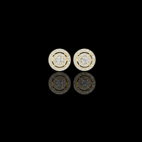 0.37 CT Celestial Round Halo Moissanite Stud Earrings with Double Circle Brilliance Design For Lovely Girl