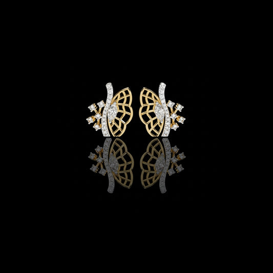 0.14 CT Butterfly Simple Marquise Cut Moissanite Diamond Stud Earrings Understated Elegance for Professional Wear