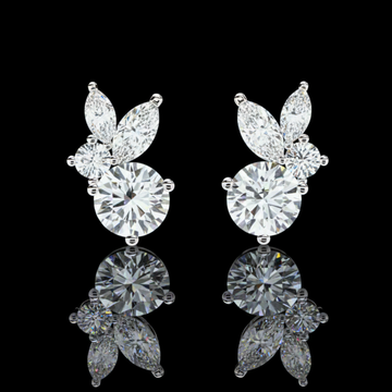 0.39 CT Minimalist Moissanite Marquise Cut Diamond Cluster Earring Simple Yet Stunning For Overnight Sleep