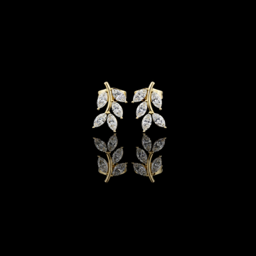 Classy Moissanite Diamond Marquise Cut Nature Inspired Leaf Stud Earrings