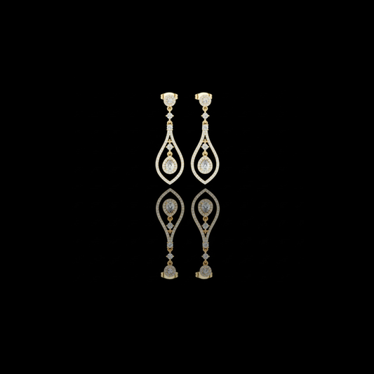 0.36 CT Starbound Teardrop Lab Grown Diamond Chandelier Drop Earrings For Quiet Days