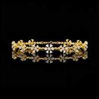 Round Cut Moissnaite Diamond Statement Floral Bracelet