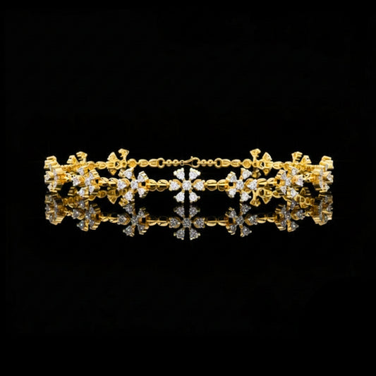 0.91 TCW Blossom Elegance Moissanite Diamond Floral Bracelet with Dazzling Petal Design and Refined Luxury Finish