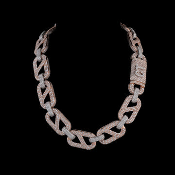 Custom Symmetrical Interlocking Geometric Station Links Featuring Micro Lab Grown Diamonds