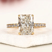 Radiant Cut Lab Grown Diamond Pave Engagement Ring