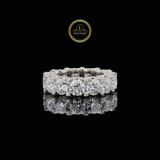 Round Cut Moissanite Diamond Statement Eternity Band