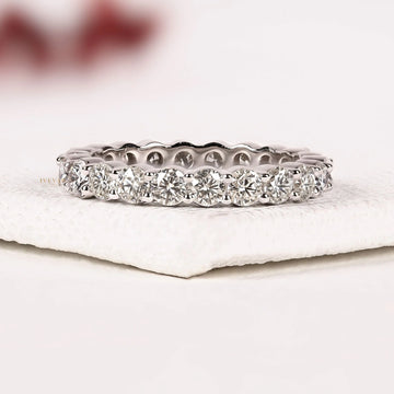 Round Brilliant Lab Grown Diamond Full Eternity Wedding Band Ring