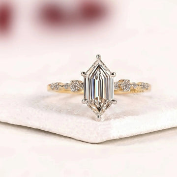 Dutch Marquise Solitaire with Accent Moissanite Diamond Ring