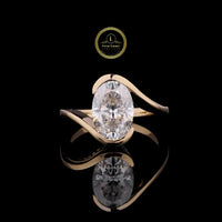 Oval Cut Lab Grown Diamond Open Bypass Promise Ring