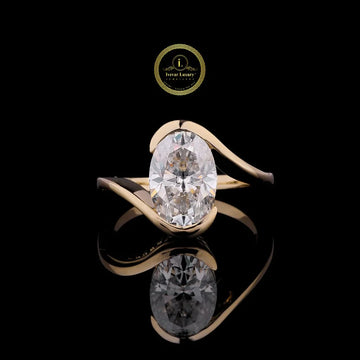 Oval Cut Lab Grown Diamond Open Bypass Promise Ring