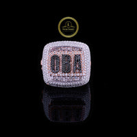 OBA Royal Heritage Ring Crafted in White and Rose Gold with Moissanite Diamonds
