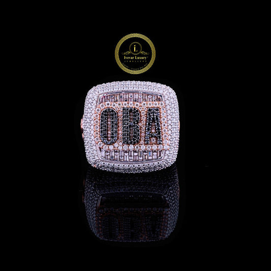 OBA Royal Heritage Ring Crafted in White and Rose Gold with Moissanite Diamonds