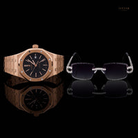 Luxury Rose Gold Watch And Designer Crystal Sunglasses Men's Collection By Ivevar