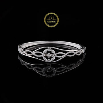 Round Cut Lab Grown Diamond Twisted Infinity Bangle Bracelet