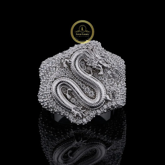 Luxury Dragon Statement Ring with Lab Grown Diamond By Ivevar