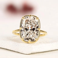 Cushion Cut Lab Grown Diamond Solitaire Gold Engagement Ring
