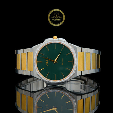 Green Dial Two-Tone Diamond Bezel Luxury Watch