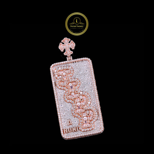 Moissanite Diamond Trump Card Pendant With Iced-Out Dollar Design