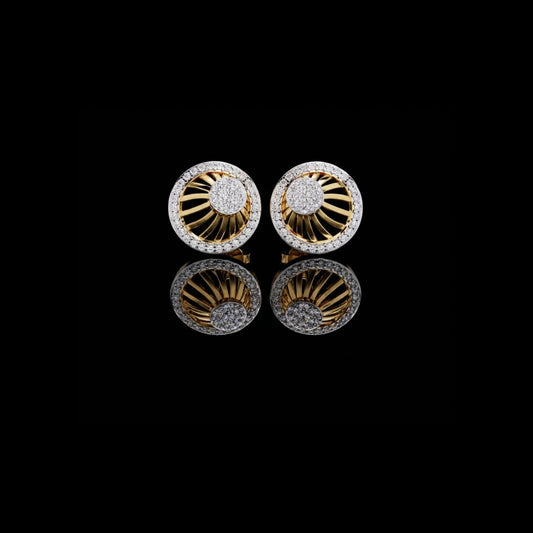 Radiant Sunburst Lab Diamond Stud Earrings with Sparkling Diamond Cluster