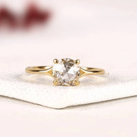 Rose Cut Lab Grown Diamond Delicate Engagement Ring
