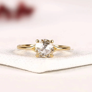 Rose Cut Lab Grown Diamond Delicate Engagement Ring