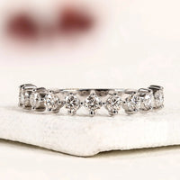 Round Cut Lab Grown Diamond Half Eternity Band
