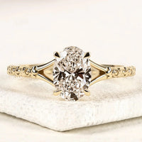 Oval Cut Lab Grown Diamond Solitaire Engagement Ring