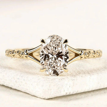 Oval Cut Lab Grown Diamond Solitaire Engagement Ring