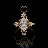 Vintage Inspired Moissanite Diamond Engagement Ring
