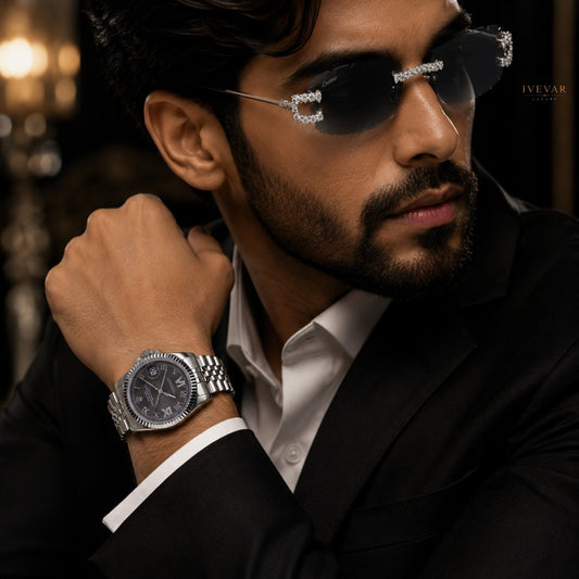 Prestige Stainless Steel Watch And Luxury Eyewear Set Sunglasses Collection By Ivevar