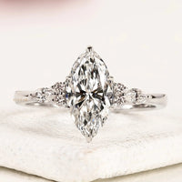 Marquise Cut Moissanite Diamond Engagement Ring