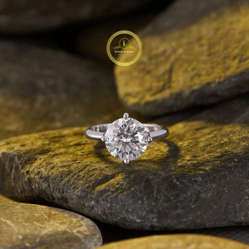 Round Brilliant Solitaire Lab Grown Diamond Delicate Wear Ring