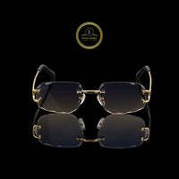 Designer Rimless Sunglasses with Brown Gradient Lenses